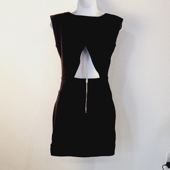 Lulumari Black See-through Front With Abstract Back Cut Out Mini Dress Size: S - Picture 6 of 12